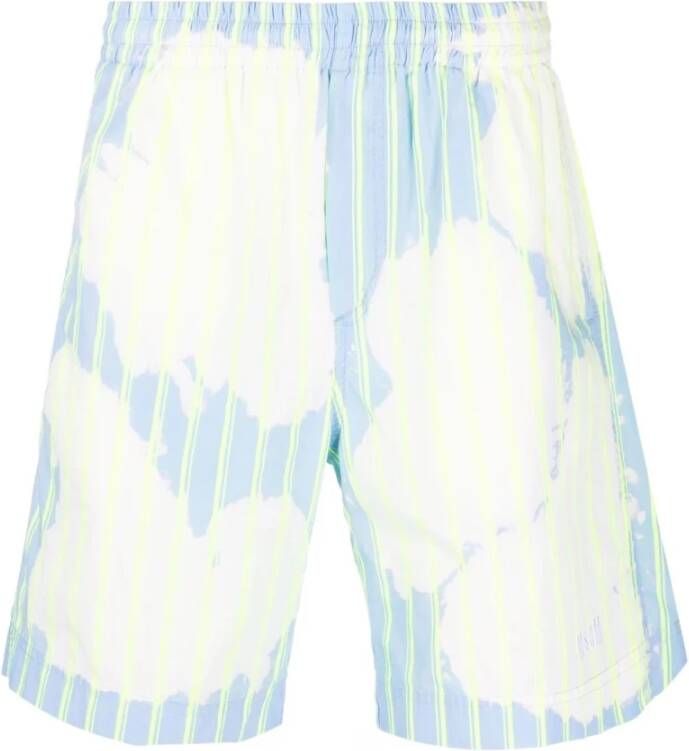 Msgm Gestreepte tie-dye shorts Blauw Heren