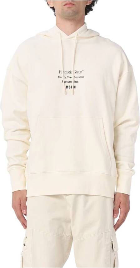 Msgm Organisch katoenen hoodie met grafische print Beige Dames