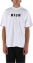 Msgm Katoenen T-shirt met Bedrukt Logo White Heren - Thumbnail 1