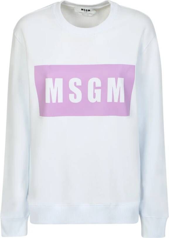 Msgm Klassieke Witte Sweatshirt voor Vrouwen White Dames