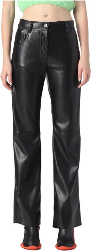 Msgm Leather Trousers Black Dames