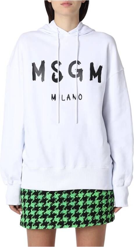 Msgm Logo hoodie Wit Dames