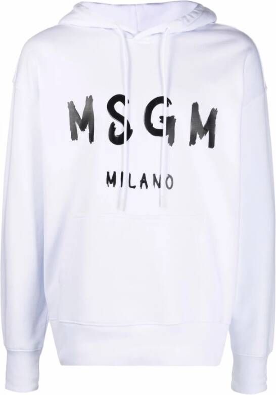 Msgm Logo hoodie White Heren