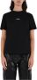 Msgm Logo Print Regular Fit T-Shirt Zwart Dames - Thumbnail 1