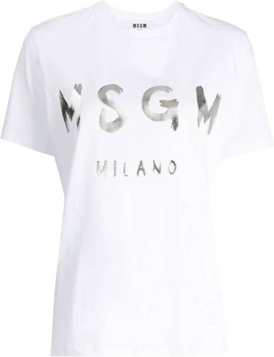Msgm Logo print T-shirt White Dames