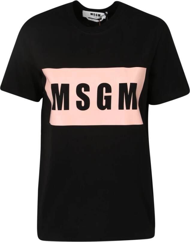 Msgm Logo-print t-shirt Zwart Dames