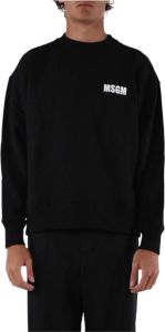 Msgm Logo Sweatshirt met Ribboorden Zwart Heren