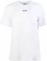 Msgm Wit Katoenen T-shirt Ronde Hals Logo White Dames - Thumbnail 1