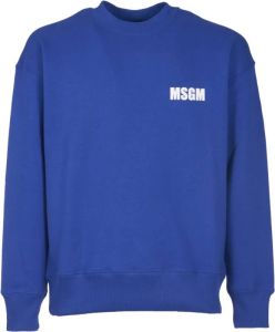 Msgm Logo Zij Sweaters Blauw Heren