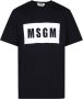 Msgm Logo-print T-shirt in zwart wit katoen Black Heren - Thumbnail 2