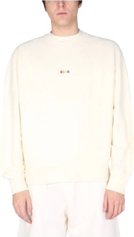 Msgm Micro -logo sweatshirt White Heren