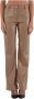 Msgm Rechte Pijp Imitatieleren Broek Beige Dames - Thumbnail 1