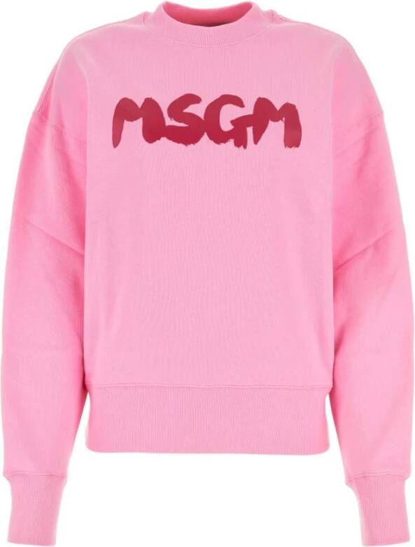 Msgm Roze katoenen sweatshirt Stijlvol en comfortabel Roze Dames