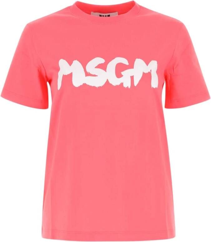Msgm Roze katoenen t-shirt Roze Dames
