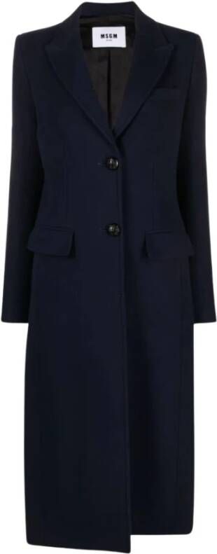 Msgm Single-Breasted Coats Blauw Dames