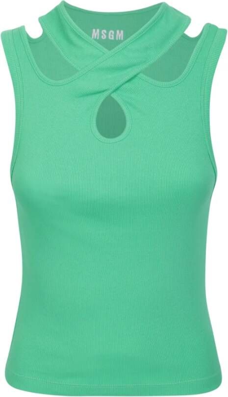 Msgm Sleeveless Tops Groen Dames