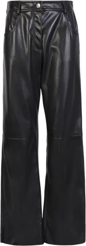 Msgm Straight leg trousers in eco-nappa by . Must have garment that canever be missing in the wardrobe; minimal and casual Zwart Dames
