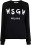 Msgm Zwarte Katoenen Sweatshirt met Voorkant Print Black Dames - Thumbnail 1