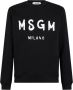 Msgm Zwarte Sweatshirt Elegantie Ronde hals Lange mouwen Black Heren - Thumbnail 3