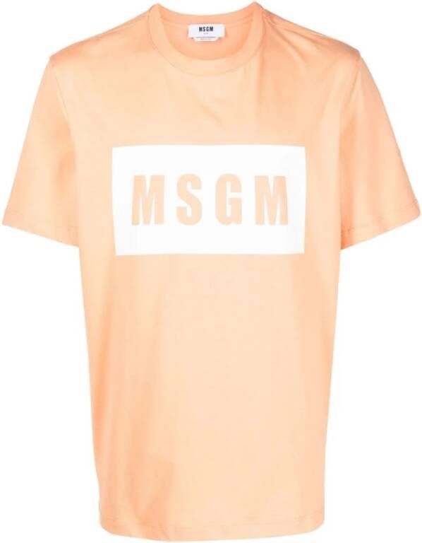 Msgm T-shirts and Polos Orange Oranje Heren