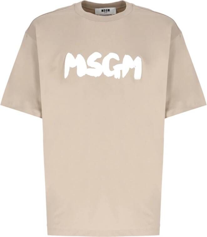 Msgm Beige T-shirts en Polos Beige Heren
