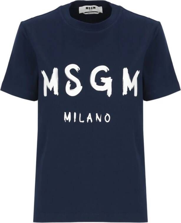 Msgm T-Shirts Blauw Dames
