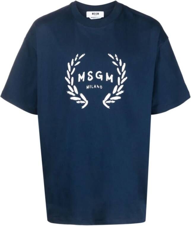 Msgm T-Shirts Blauw Heren