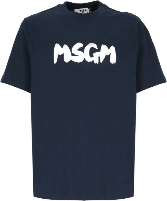 Msgm T-Shirts Blauw Heren