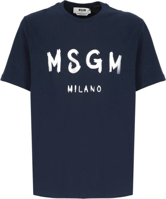 Msgm Blauwe T-shirts en Polos Blue Heren