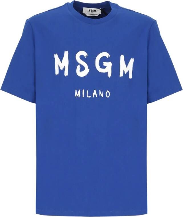 Msgm T-Shirts Blauw Heren