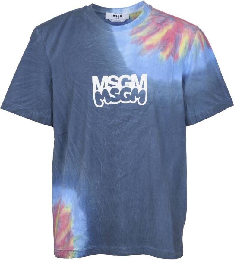Msgm T-Shirts Blauw Heren