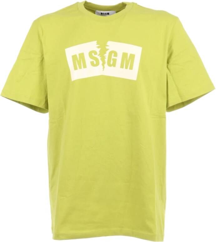 Msgm T-Shirts Geel Heren