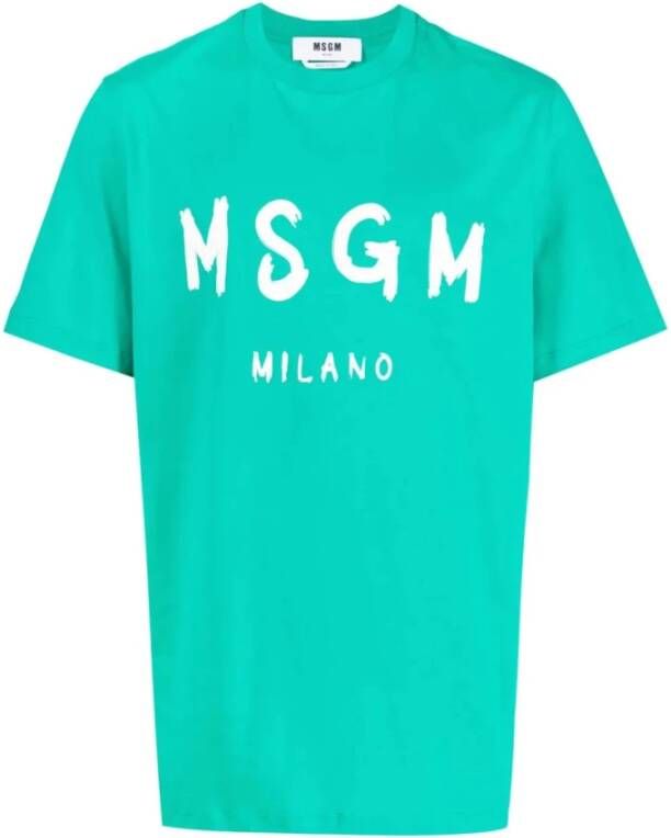 Msgm T-Shirts Groen Heren