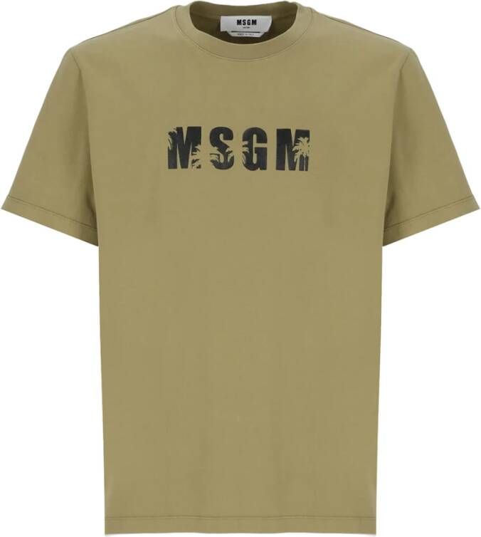 Msgm T-shirts Groen Heren