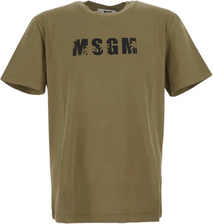 Msgm T-Shirts Groen Heren