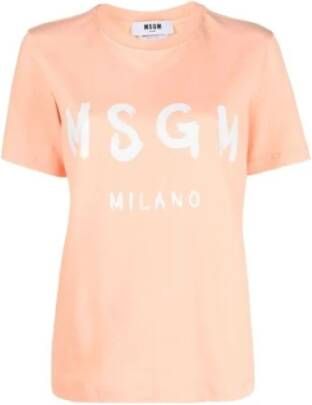 Msgm T-Shirts Oranje Dames