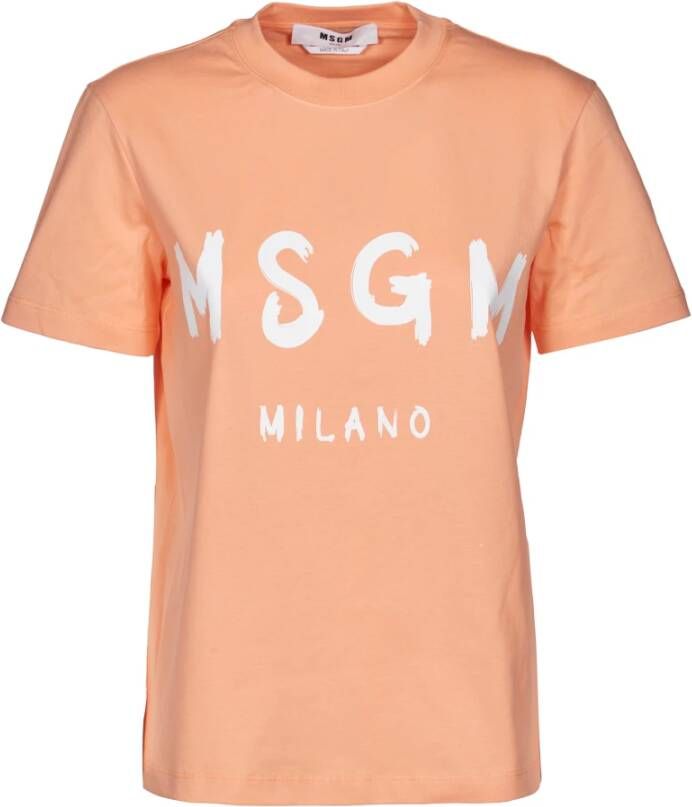 Msgm T-Shirts Oranje Dames