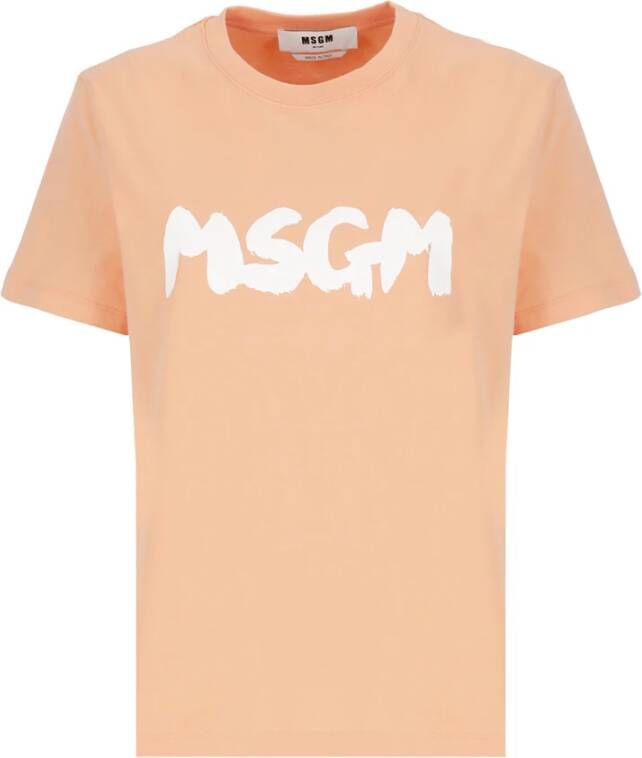 Msgm T-Shirts Oranje Dames