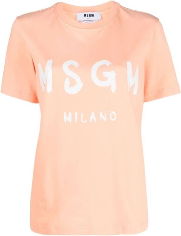 Msgm T-Shirts Oranje Dames