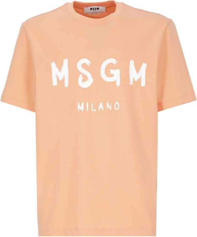 Msgm T-Shirts Oranje Heren