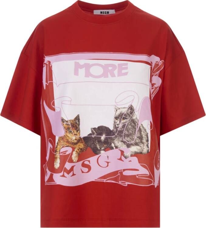 Msgm T-Shirts Rood Dames