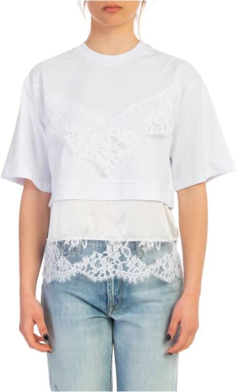 Msgm Moderne Twist T-Shirt White Dames
