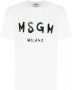 Msgm Zwart en wit logo print T-shirt White Heren - Thumbnail 3