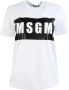 Msgm Witte Katoenen Logo T-shirt White Dames - Thumbnail 1