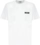 Msgm Wit Impact Logo Jersey T-Shirt White Heren - Thumbnail 1