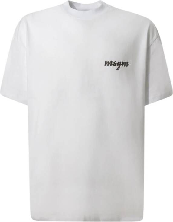 Msgm T-shirt met contrasterende logoprint White Heren