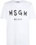Msgm Logo-print Wit Katoenen T-shirt White Heren - Thumbnail 1