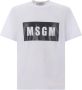 Msgm Logo-print T-shirt in wit zwart White Heren - Thumbnail 1