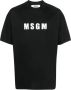 Msgm Katoenen T-shirt met Bedrukt Logo Zwart Heren - Thumbnail 3