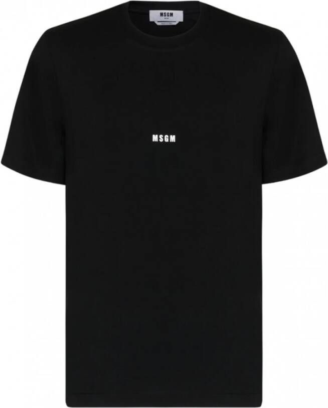 Msgm Katoenen T-shirt met Bedrukt Logo Black Heren